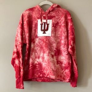 Indiana University Hoosiers hooded sweatshirt, NWT Sz S, tie-dye 100% cotton